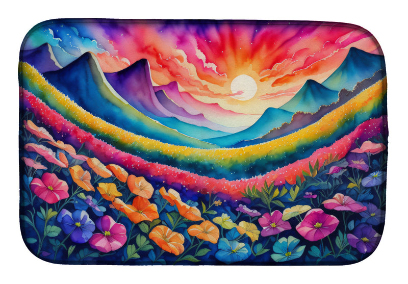 Petunias in Color Dish Drying Mat
