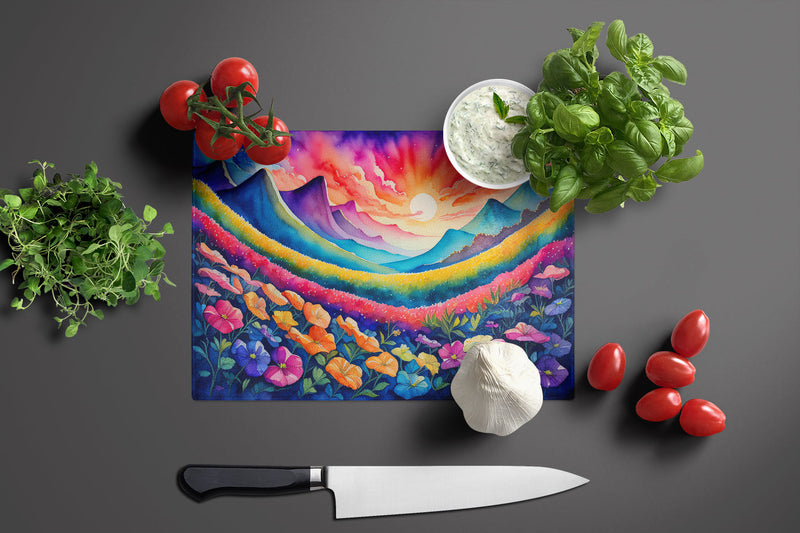 Petunias in Color Glass Cutting Boards – Durable, Decorative Kitchen Art Large
