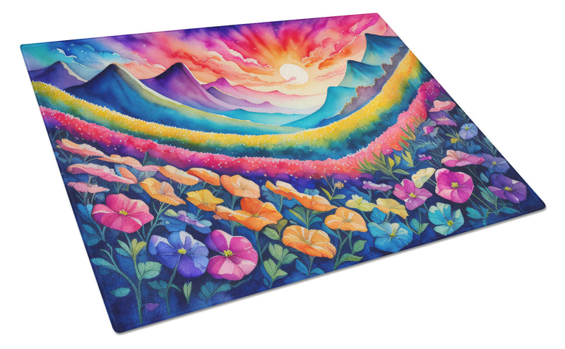 Petunias in Color Glass Cutting Boards – Durable, Decorative Kitchen Art Large