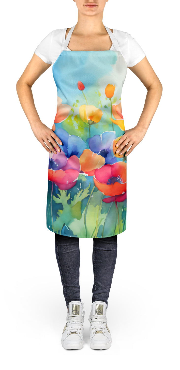 Anemones in Watercolor Apron – Artist-Designed Kitchen, BBQ & Craft Apron