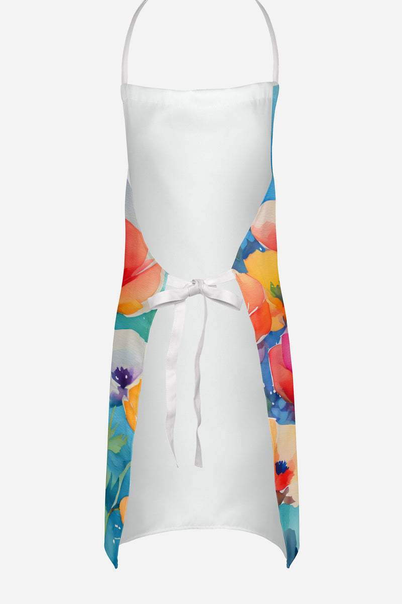 Anemones in Watercolor Apron – Artist-Designed Kitchen, BBQ & Craft Apron