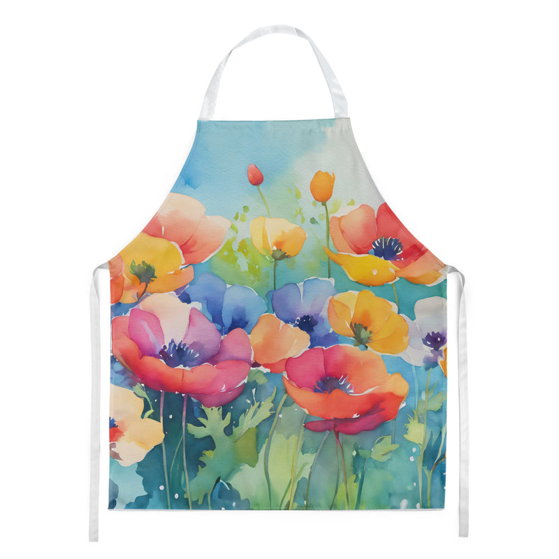 Anemones in Watercolor Apron – Artist-Designed Kitchen, BBQ & Craft Apron