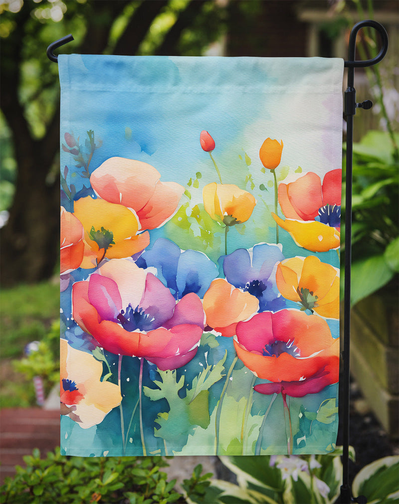 Anemones in Watercolor Garden Flag – Outdoor Decorative Yard Flag