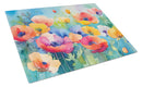 Anemones in Watercolor Glass Cutting Boards – Durable, Decorative Kitchen Art Large