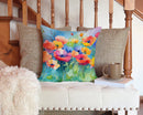 Anemones in Watercolor Throw Pillow - 14x14 Decorative Pillow – Art for Your Home & Patio