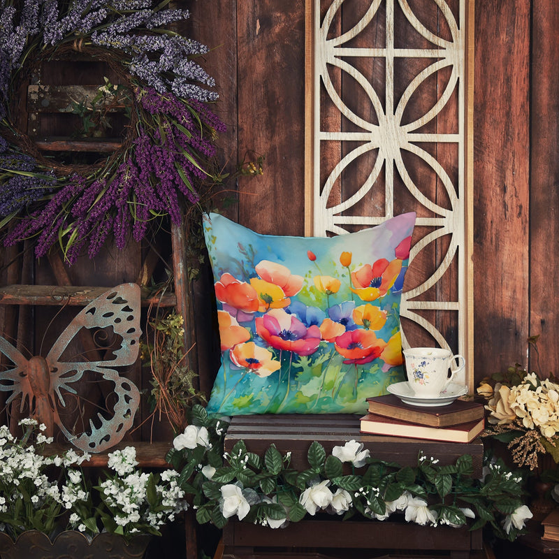 Anemones in Watercolor Throw Pillow - 14x14 Decorative Pillow – Art for Your Home & Patio