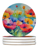 Anemones in Watercolor Large Sandstone Coasters Pack of 4