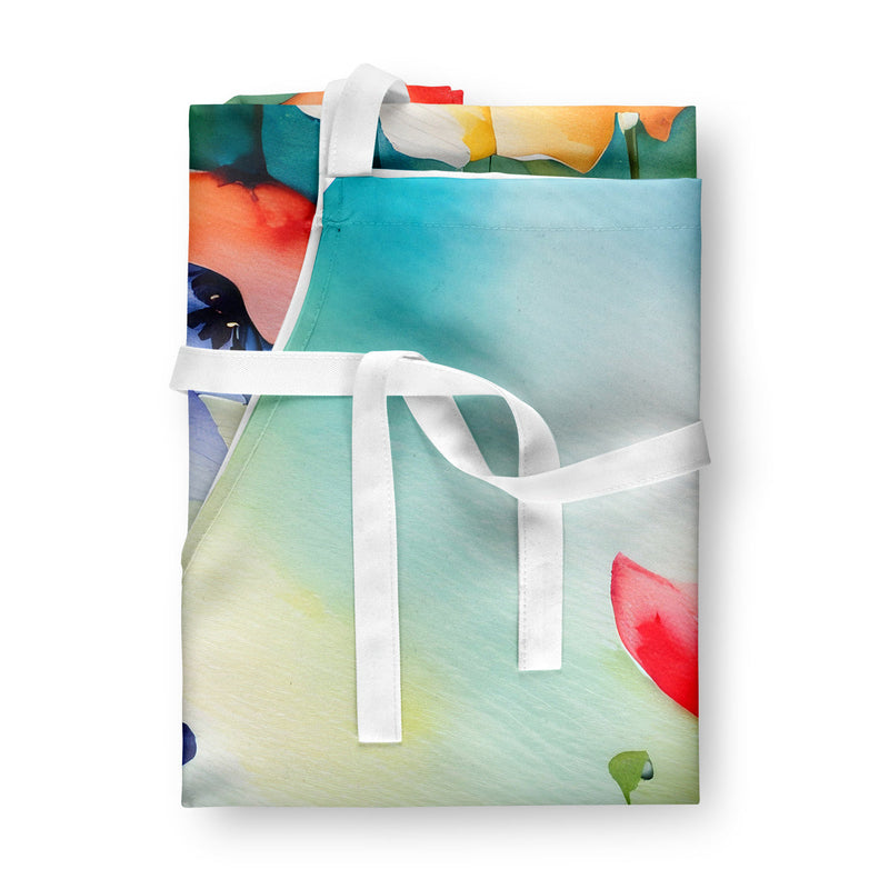 Anemones in Watercolor Apron – Artist-Designed Kitchen, BBQ & Craft Apron