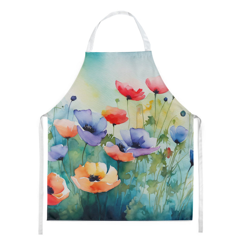 Anemones in Watercolor Apron – Artist-Designed Kitchen, BBQ & Craft Apron