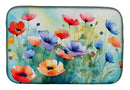 Anemones in Watercolor Dish Drying Mat