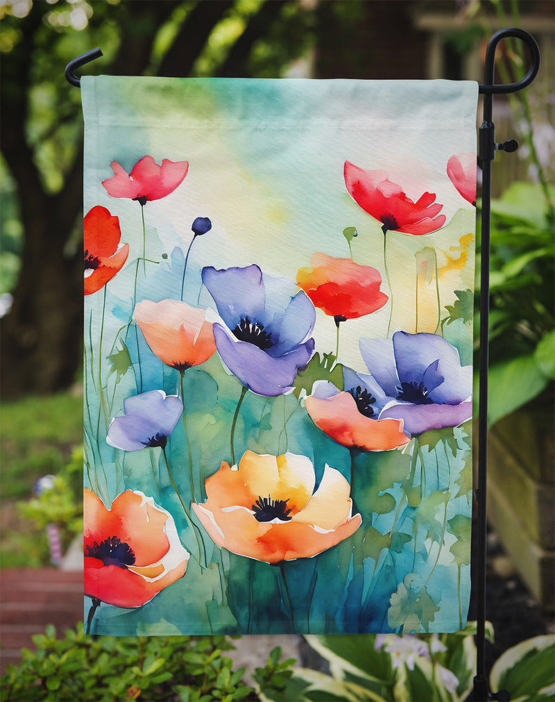 Anemones in Watercolor Garden Flag – Outdoor Decorative Yard Flag