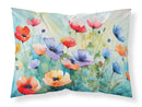 Anemones in Watercolor Fabric Standard Pillowcase – Artistic Decorative Front, White Back