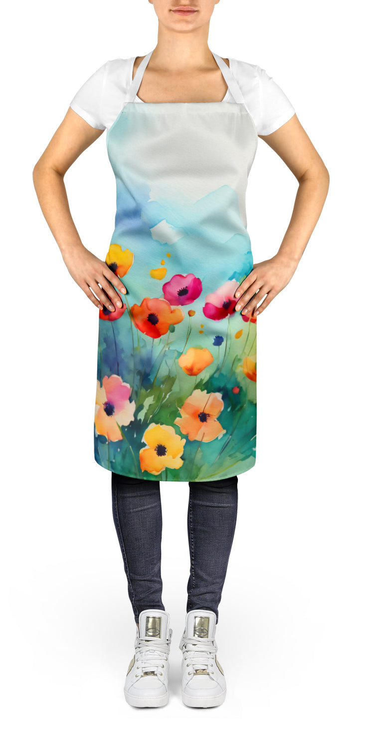 Anemones in Watercolor Apron – Artist-Designed Kitchen, BBQ & Craft Apron