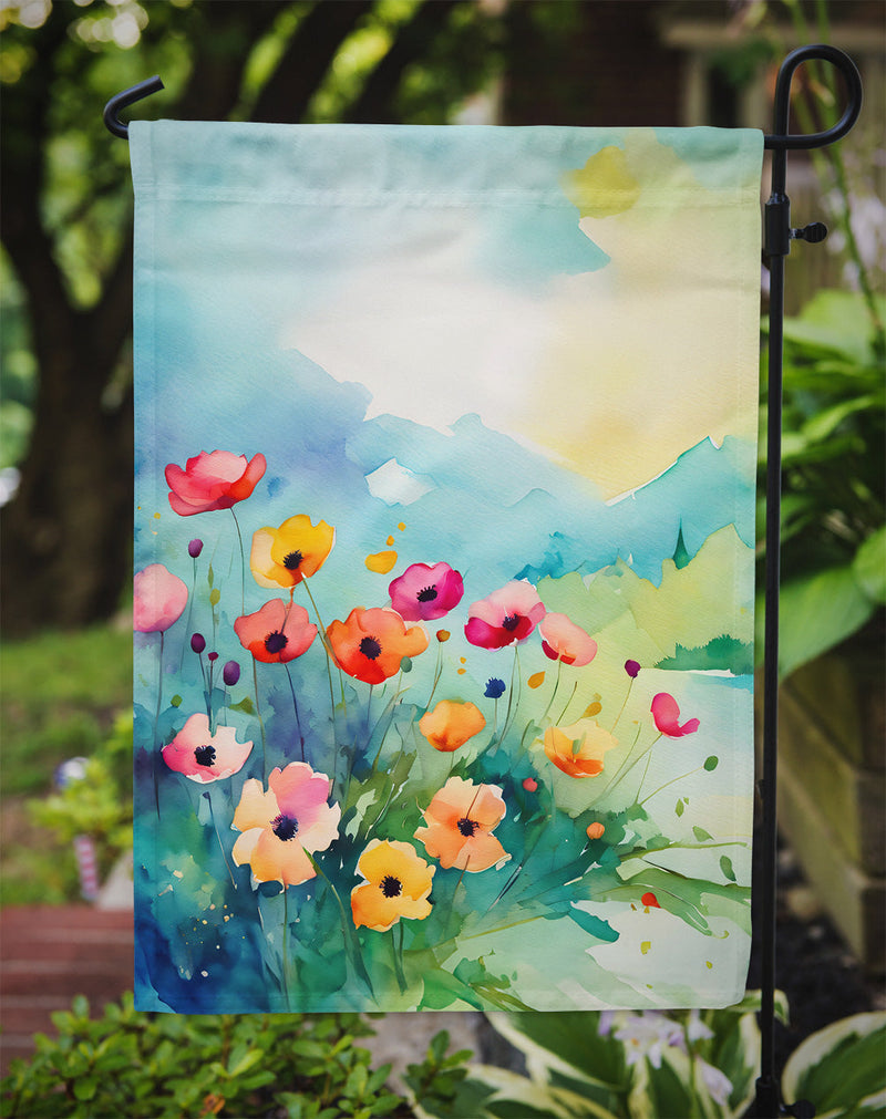 Anemones in Watercolor Garden Flag – Outdoor Decorative Yard Flag