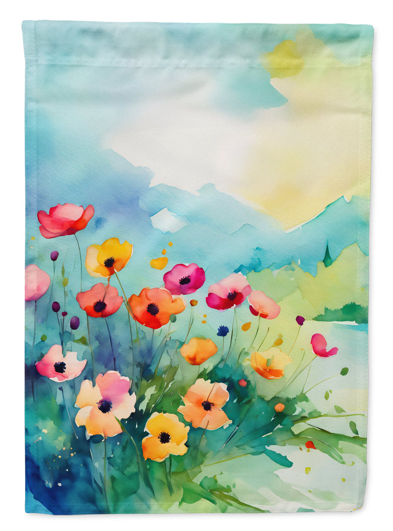 Anemones in Watercolor Garden Flag – Outdoor Decorative Yard Flag