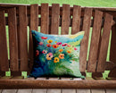Anemones in Watercolor Throw Pillow - 14x14 Decorative Pillow – Art for Your Home & Patio