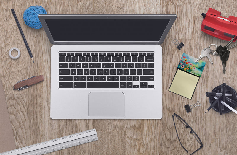 Anemones in Watercolor Sticky Note Holder- Refiilable Desk Accessory Note Pad