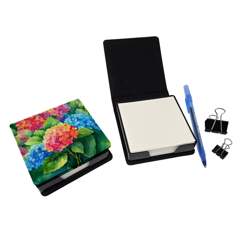 Hydrangeas in Watercolor PU Leather Note Paper Holder