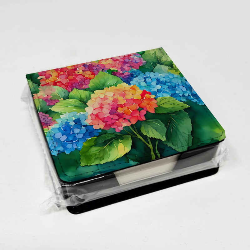 Hydrangeas in Watercolor PU Leather Note Paper Holder