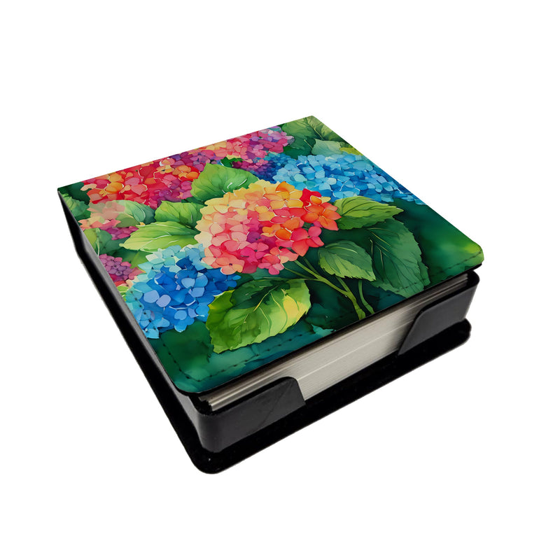 Hydrangeas in Watercolor PU Leather Note Paper Holder