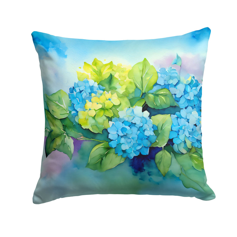 Hydrangeas in Watercolor Throw Pillow