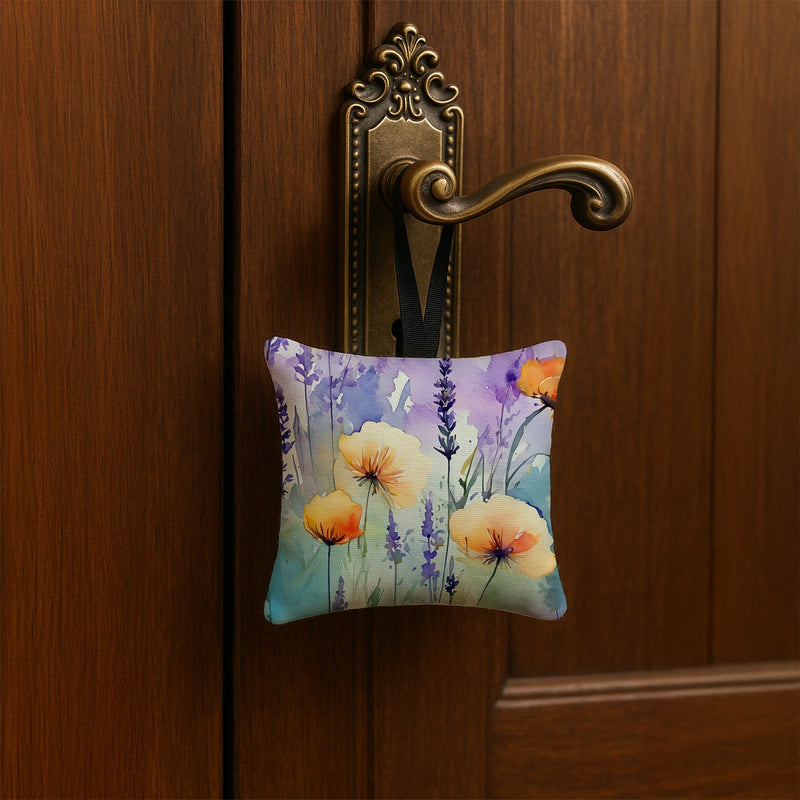 Lavender in Watercolor Hanging Square Fabric Ornament 3.5 × 3.5