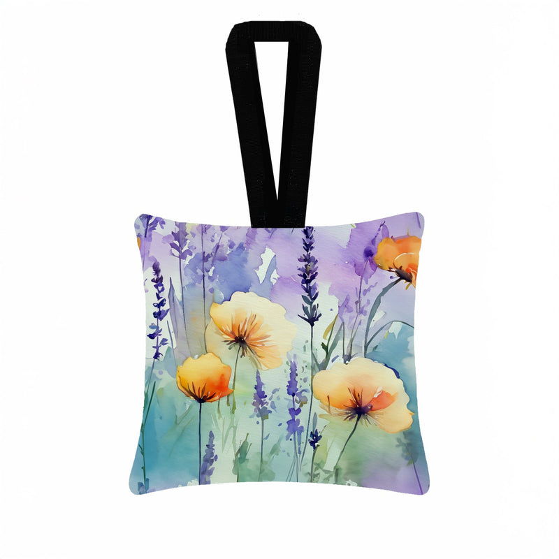 Lavender in Watercolor Hanging Square Fabric Ornament 3.5 × 3.5