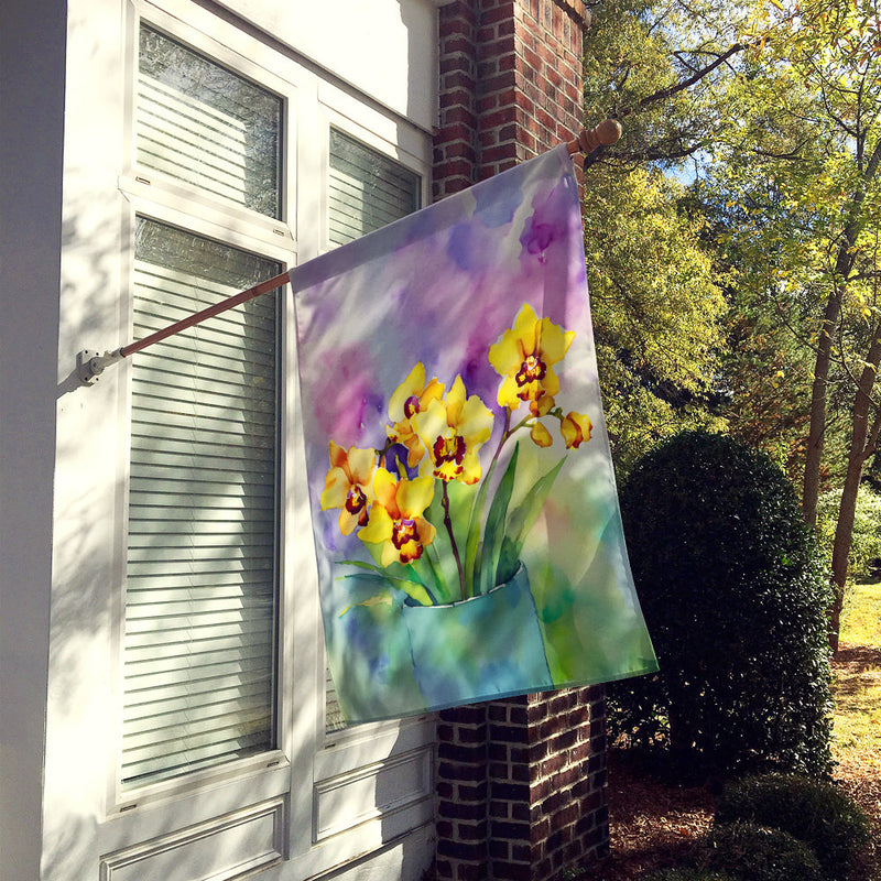 Orchids in Watercolor House Flag