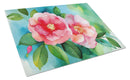 Alabama Camellia in Watercolor Glass Cutting Boards – Durable, Decorative Kitchen Art Large
