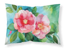 Alabama Camellia in Watercolor Fabric Standard Pillowcase – Artistic Decorative Front, White Back