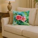 Alabama Camellia in Watercolor Throw Pillow