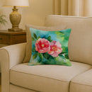 Alabama Camellia in Watercolor Throw Pillow