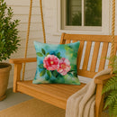 Alabama Camellia in Watercolor Throw Pillow