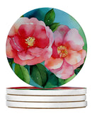 Alabama Camellia in Watercolor Large Sandstone Coasters Pack of 4