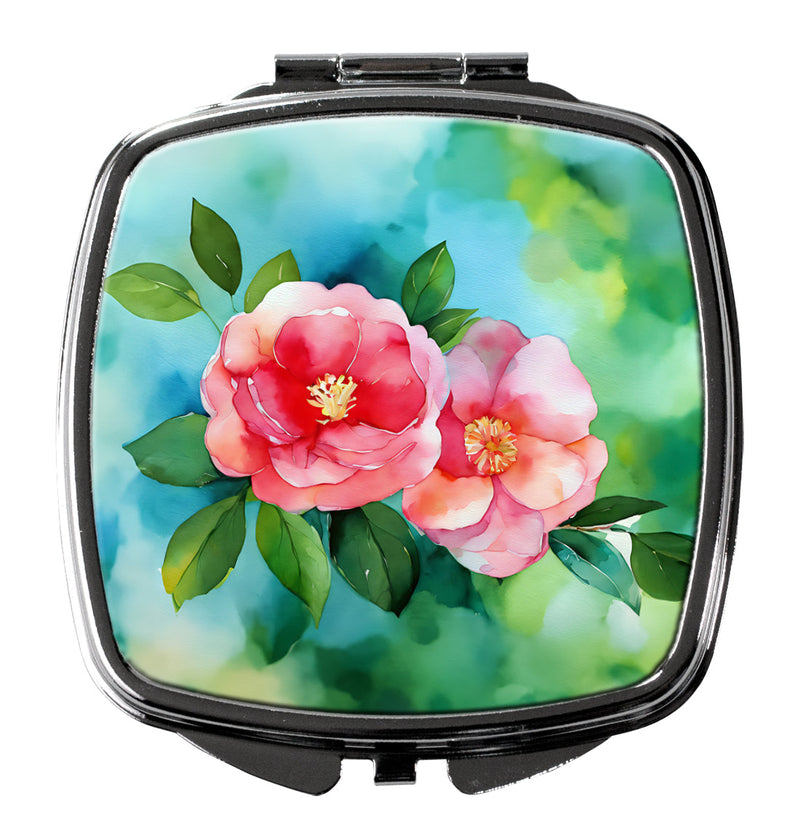 Alabama Camellia in Watercolor Compact Mirror