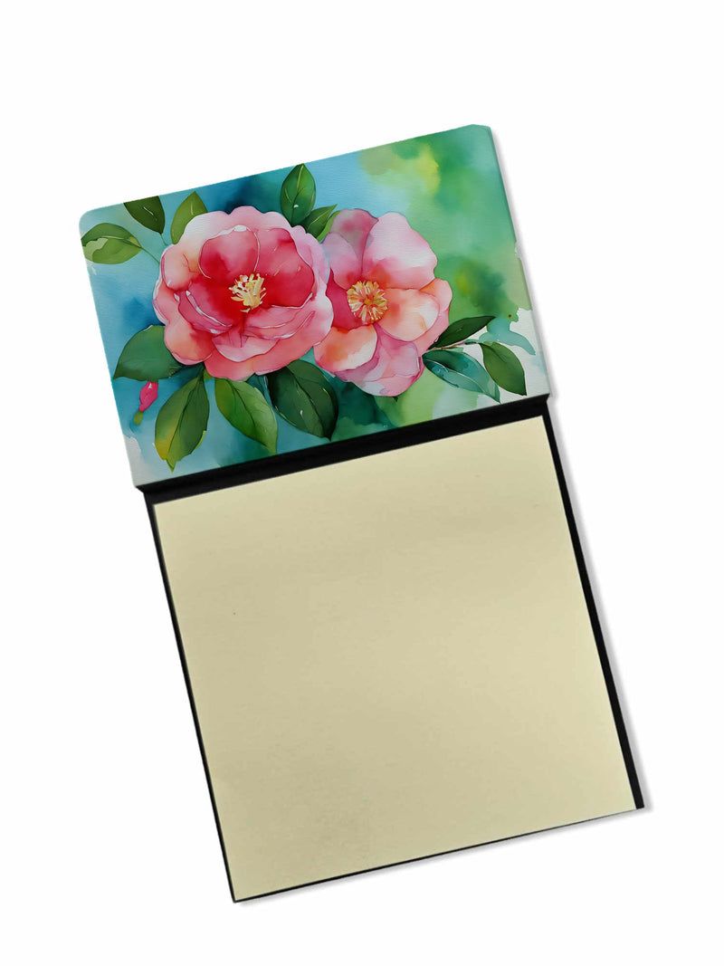 Alabama Camellia in Watercolor Sticky Note Holder