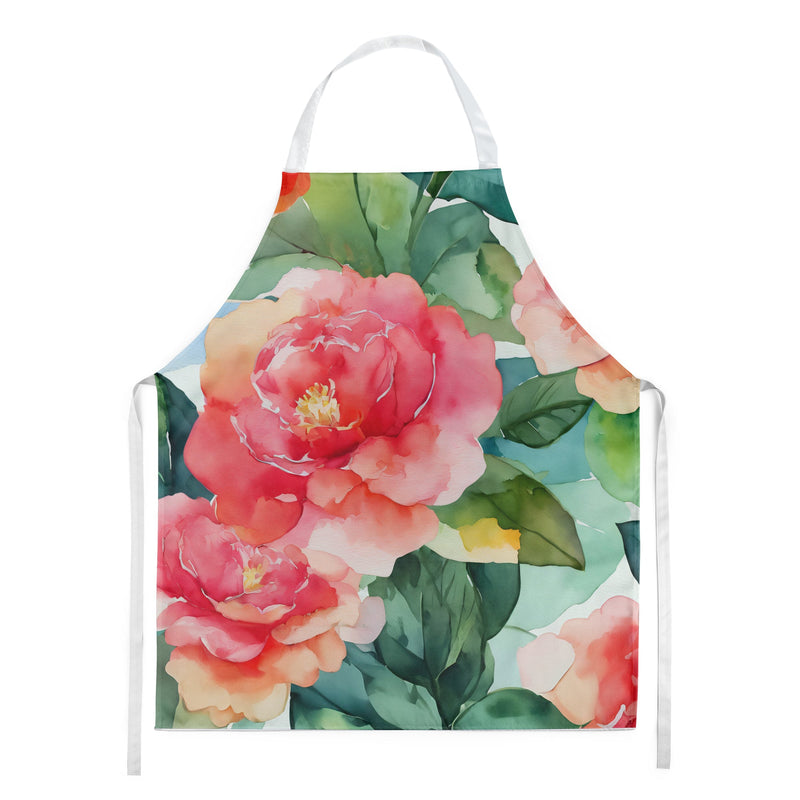 Alabama Camellia in Watercolor Apron