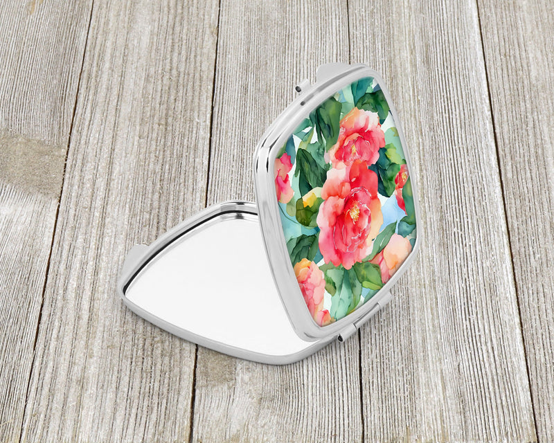 Alabama Camellia in Watercolor Compact Mirror