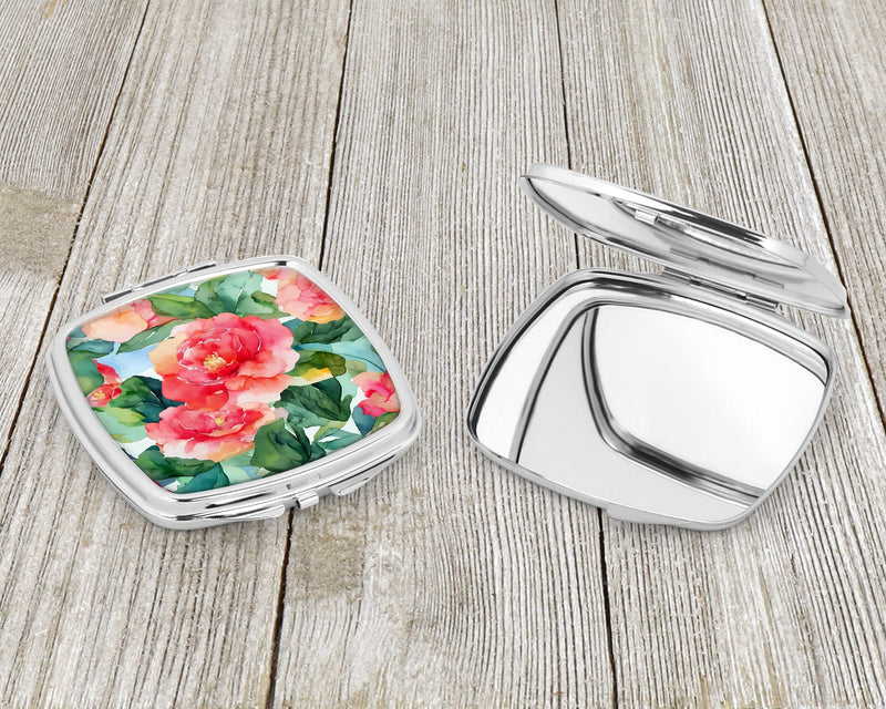 Alabama Camellia in Watercolor Compact Mirror