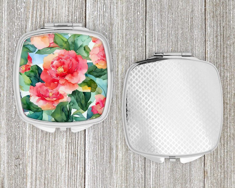 Alabama Camellia in Watercolor Compact Mirror