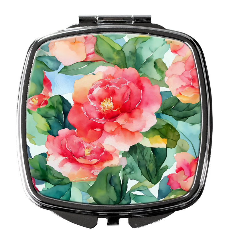 Alabama Camellia in Watercolor Compact Mirror