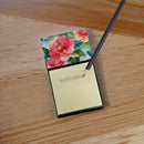 Alabama Camellia in Watercolor Sticky Note Holder- Refiilable Desk Accessory Note Pad