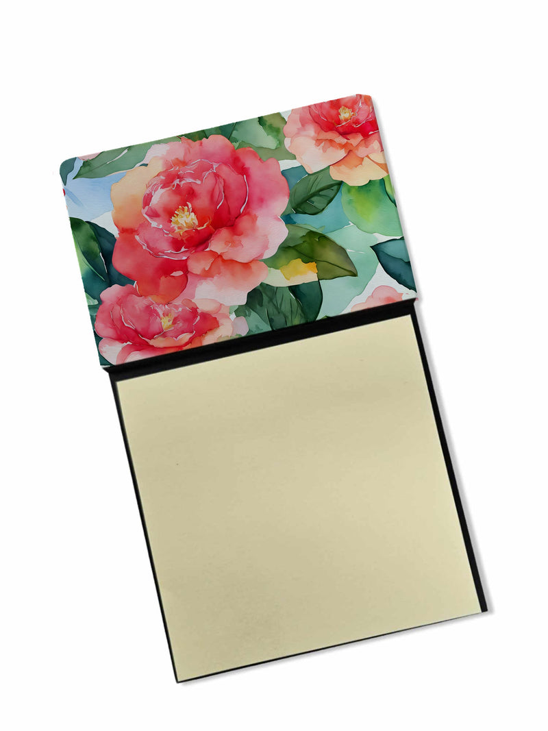 Alabama Camellia in Watercolor Sticky Note Holder