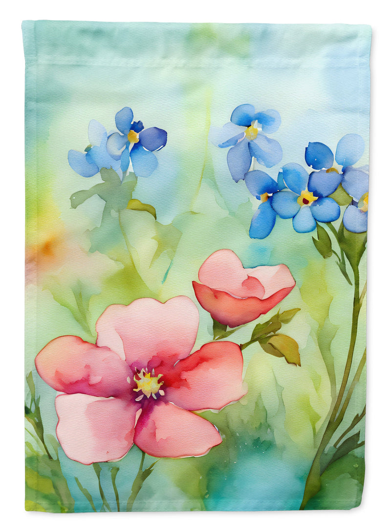 Alaska Forget-me-nots in Watercolor Garden Flag