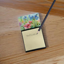 Alaska Forget-me-nots in Watercolor Sticky Note Holder- Refiilable Desk Accessory Note Pad