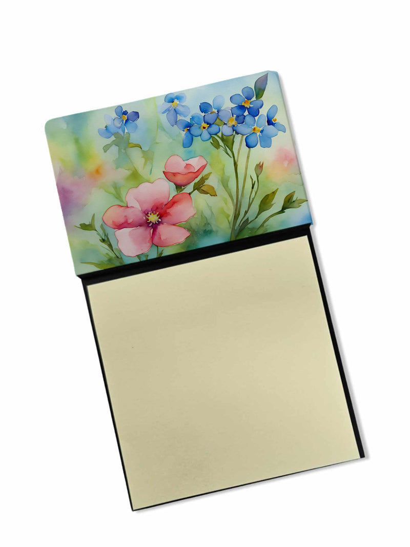 Alaska Forget-me-nots in Watercolor Sticky Note Holder