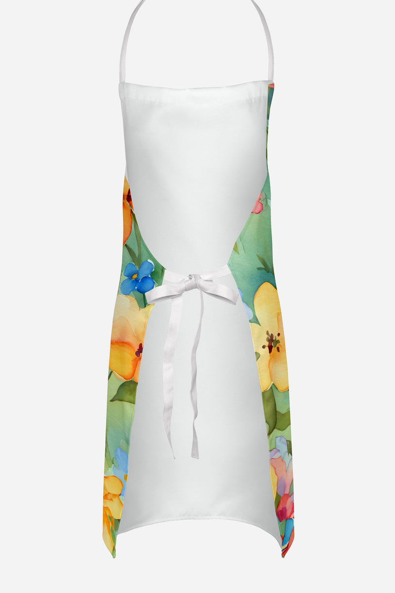 Alaska Forget-me-nots in Watercolor Apron