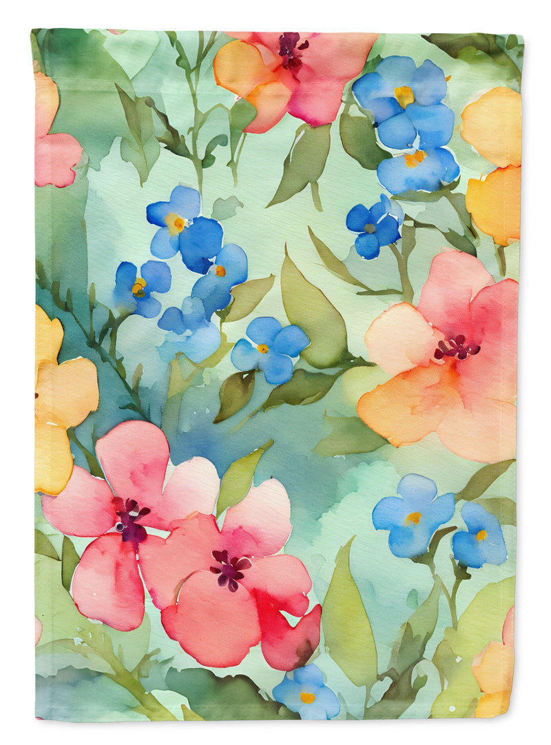 Alaska Forget-me-nots in Watercolor House Flag