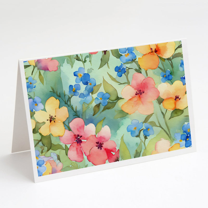 Alaska Forget-me-nots in Watercolor Greeting Cards and Envelopes Pack of 8