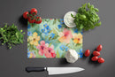 Alaska Forget-me-nots in Watercolor Glass Cutting Boards – Durable, Decorative Kitchen Art Large